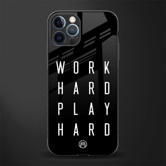 work hard play hard glass case for iphone 14 pro max image