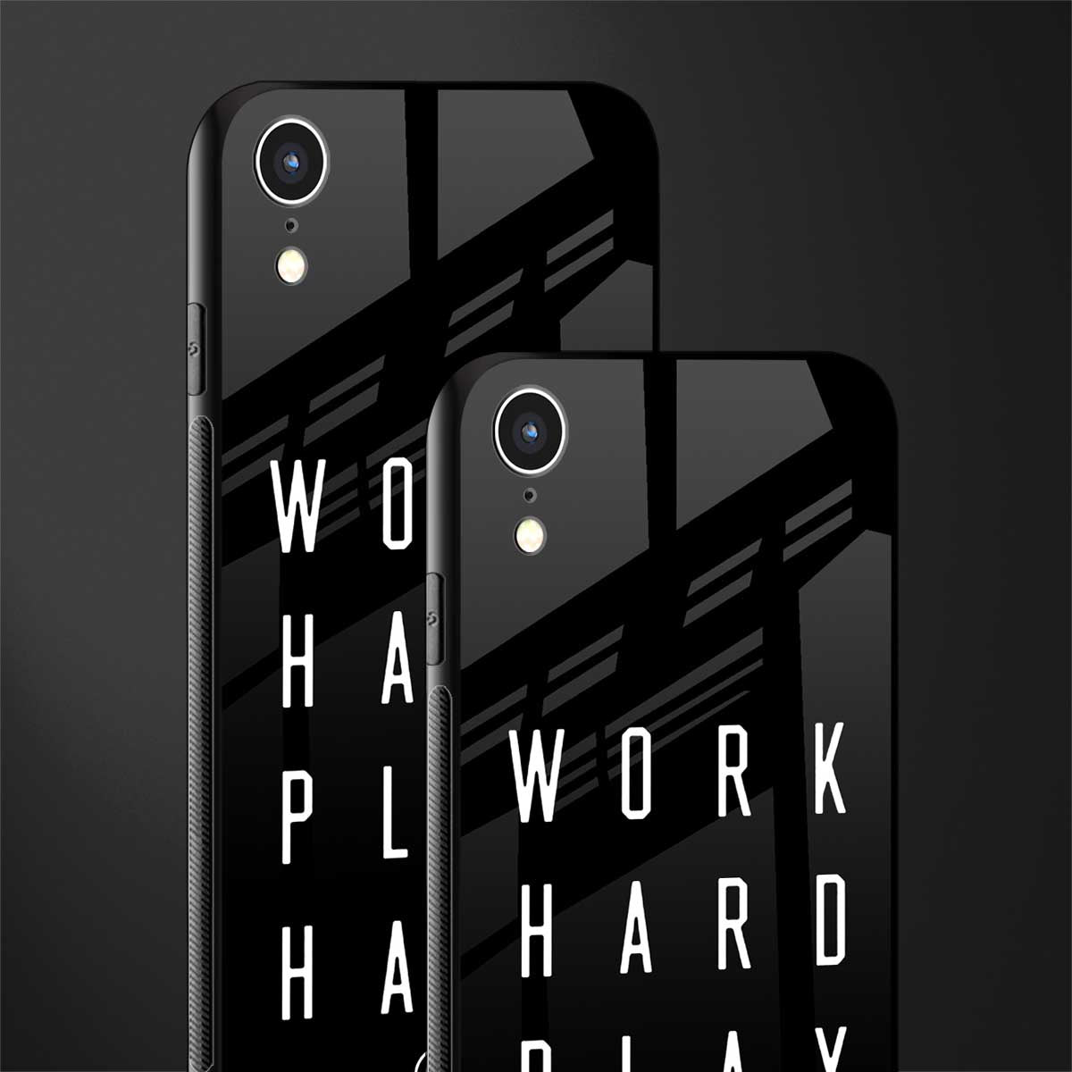 work hard play hard glass case for iphone xr image-2