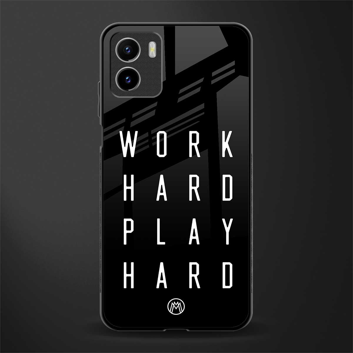 work hard play hard glass case for vivo y15s image