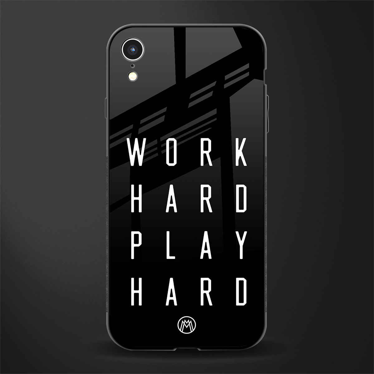 work hard play hard glass case for iphone xr image