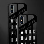 work hard play hard glass case for iphone xs image-2