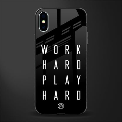 work hard play hard glass case for iphone x image