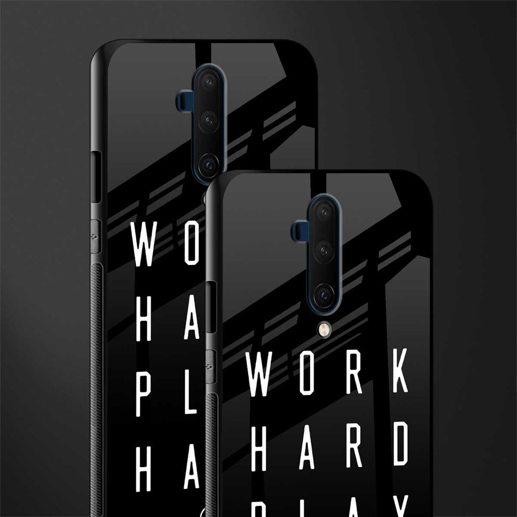 work hard play hard glass case for oneplus 7t pro image-2