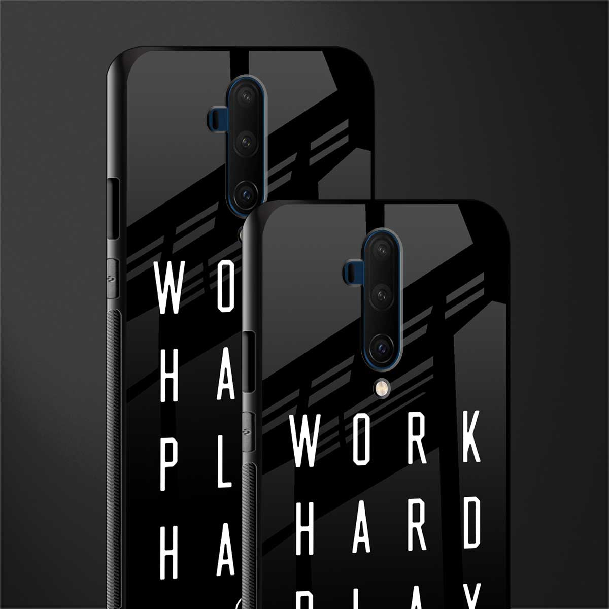 work hard play hard glass case for oneplus 7t pro image-2