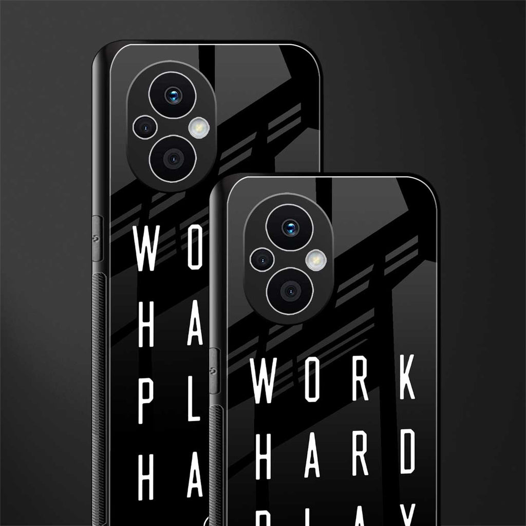 work hard play hard back phone cover | glass case for oppo f21 pro 5g
