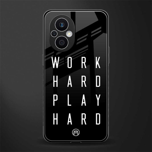 work hard play hard back phone cover | glass case for oppo f21 pro 5g