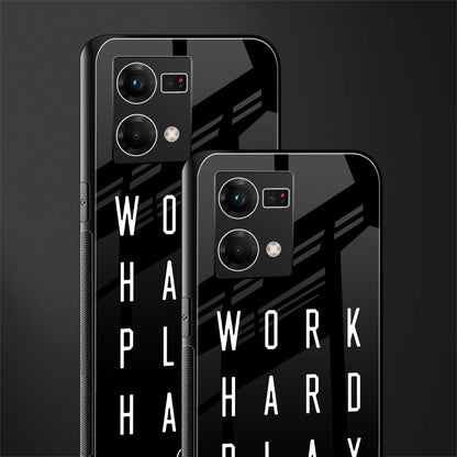 work hard play hard back phone cover | glass case for oppo f21 pro 4g