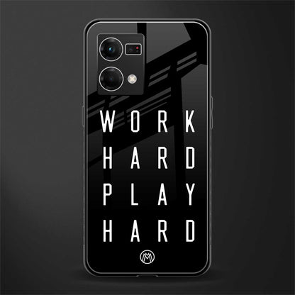 work hard play hard back phone cover | glass case for oppo f21 pro 4g