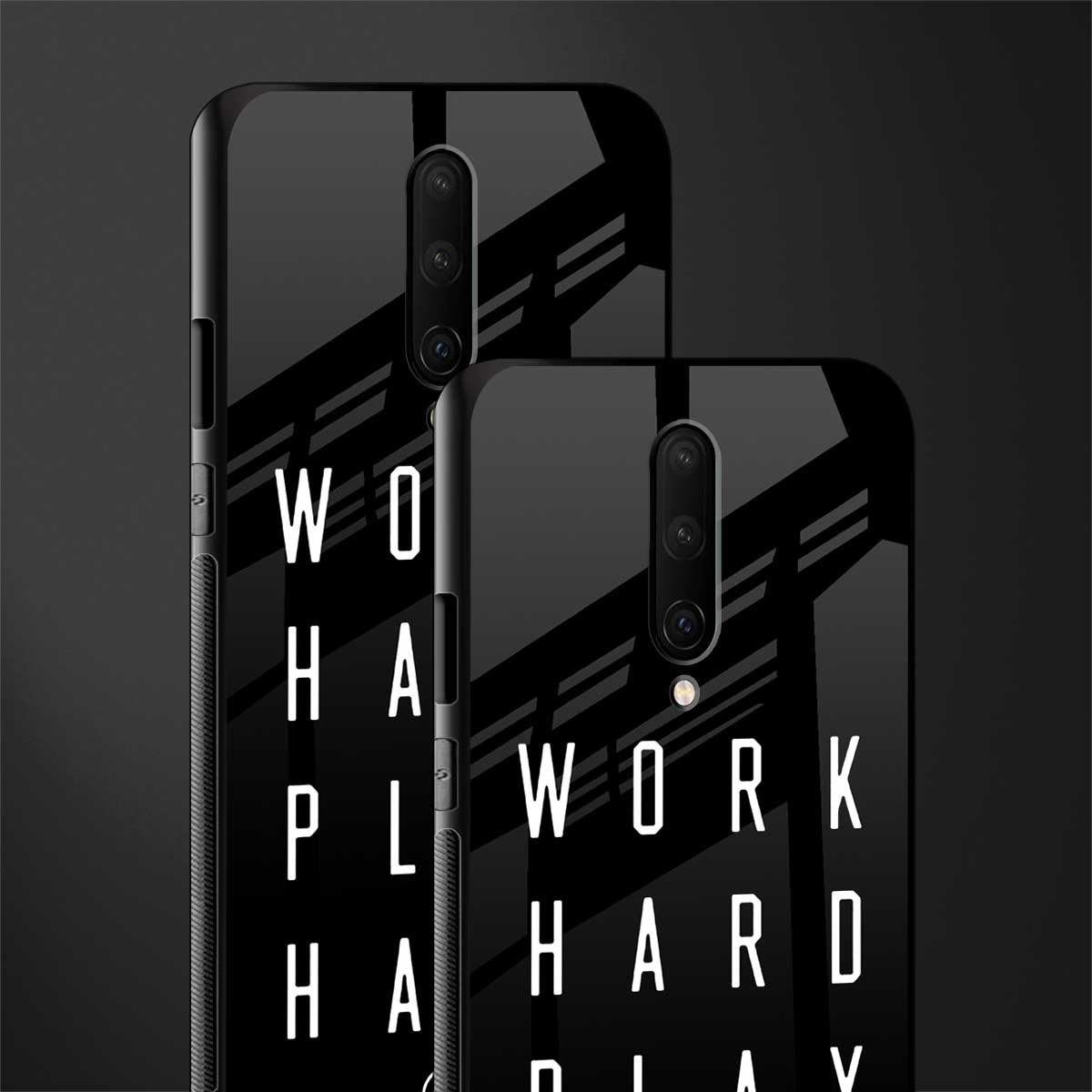 work hard play hard glass case for oneplus 7 pro image-2