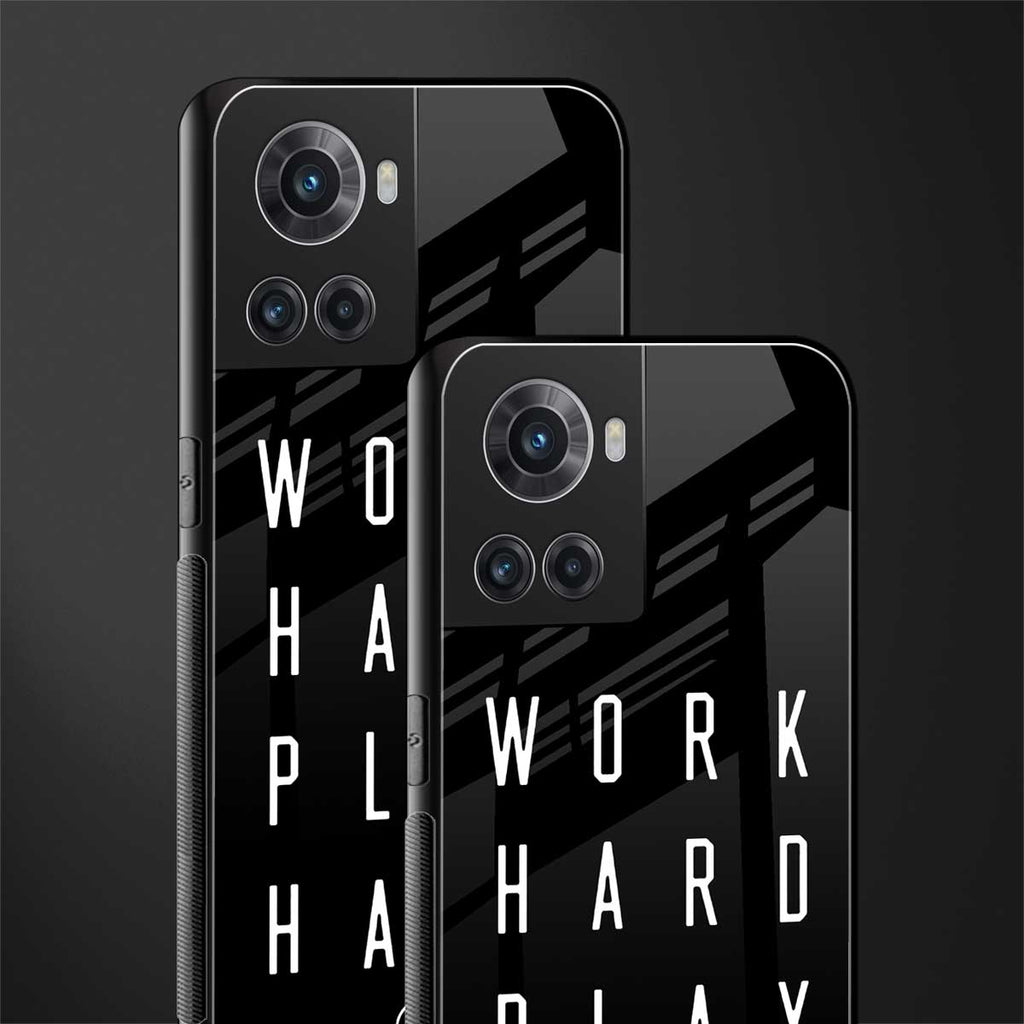 work hard play hard back phone cover | glass case for oneplus 10r 5g