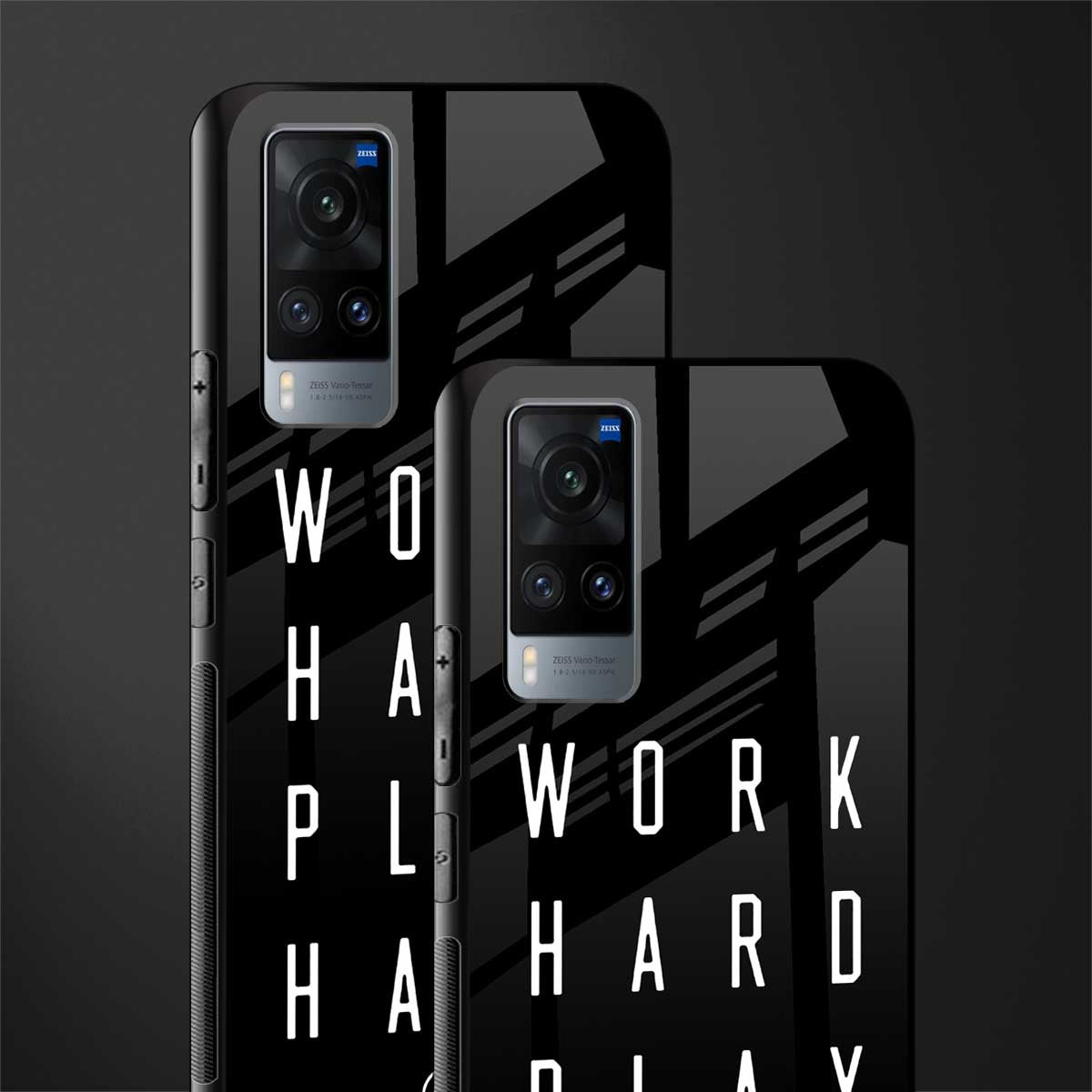 work hard play hard glass case for vivo x60 image-2