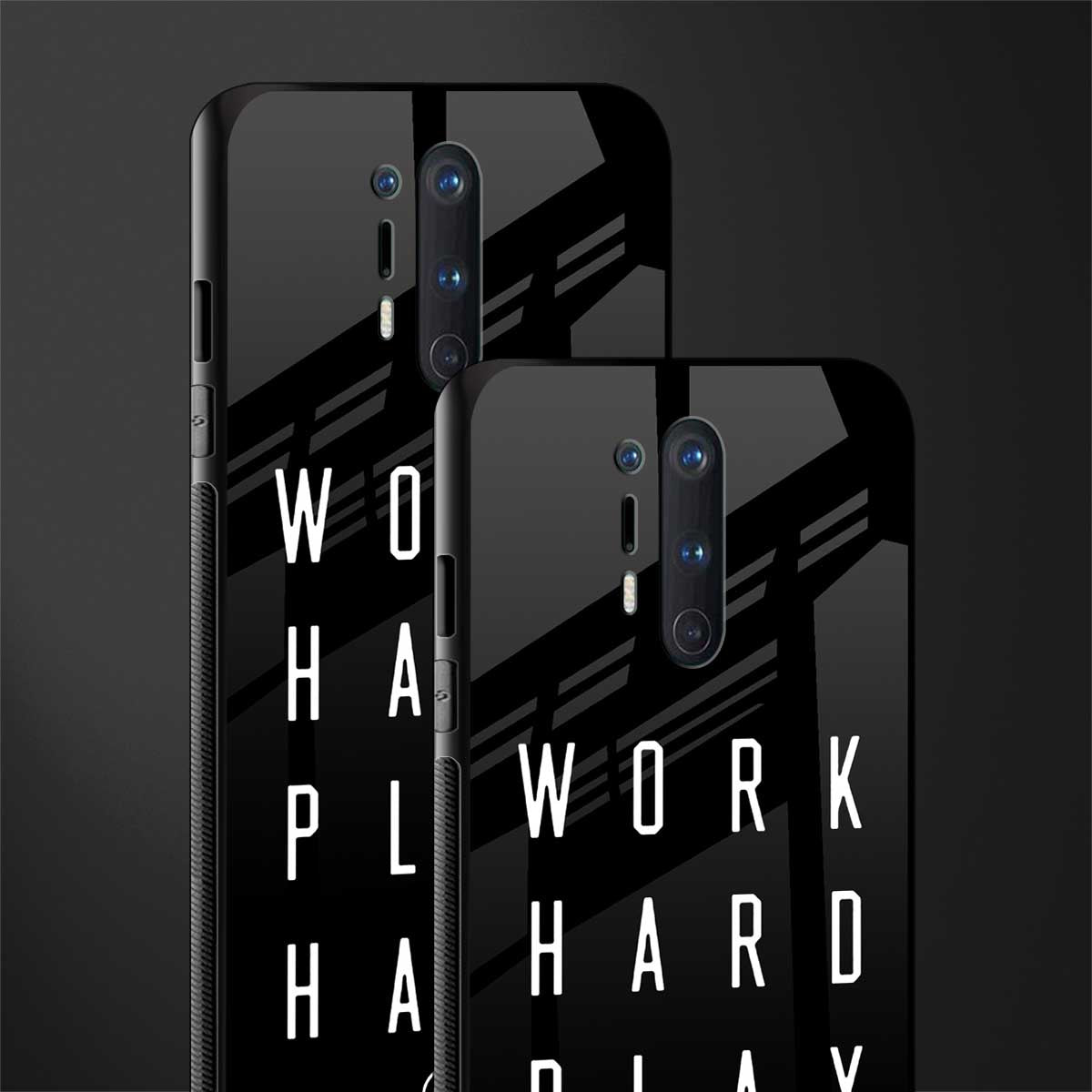work hard play hard glass case for oneplus 8 pro image-2