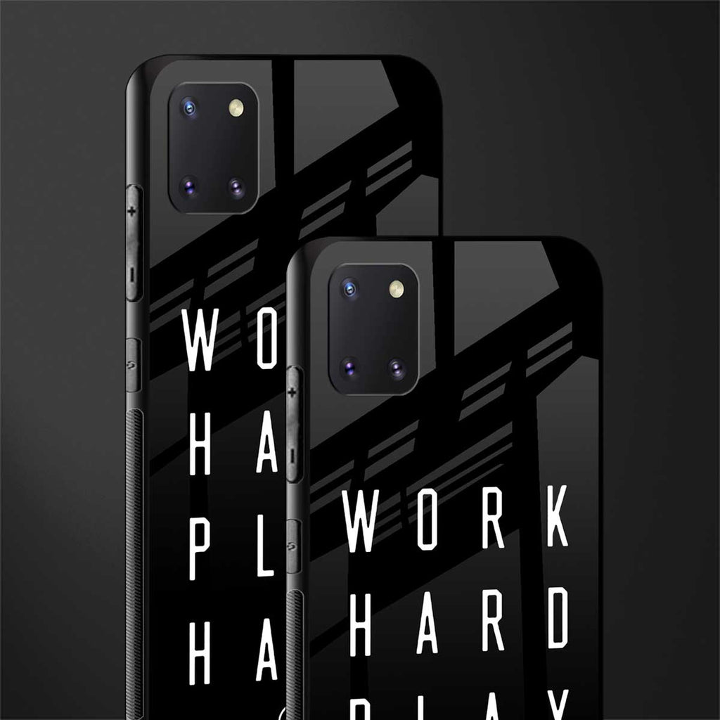 work hard play hard glass case for samsung galaxy note 10 lite image-2