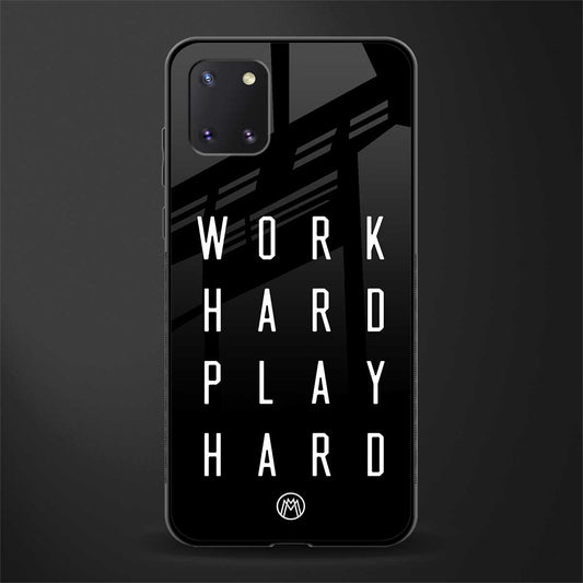 work hard play hard glass case for samsung a81 image