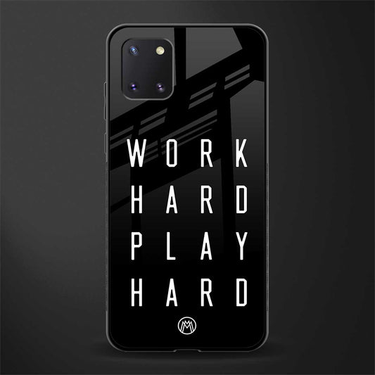 work hard play hard glass case for samsung galaxy note 10 lite image