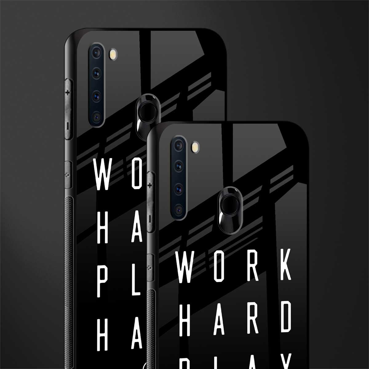 work hard play hard glass case for samsung a21 image-2