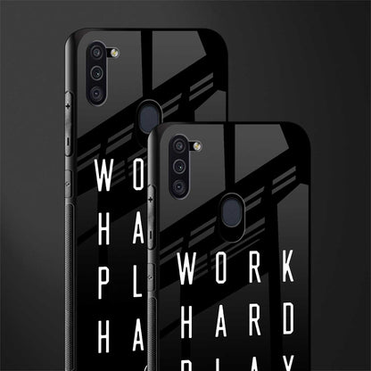 work hard play hard glass case for samsung a11 image-2