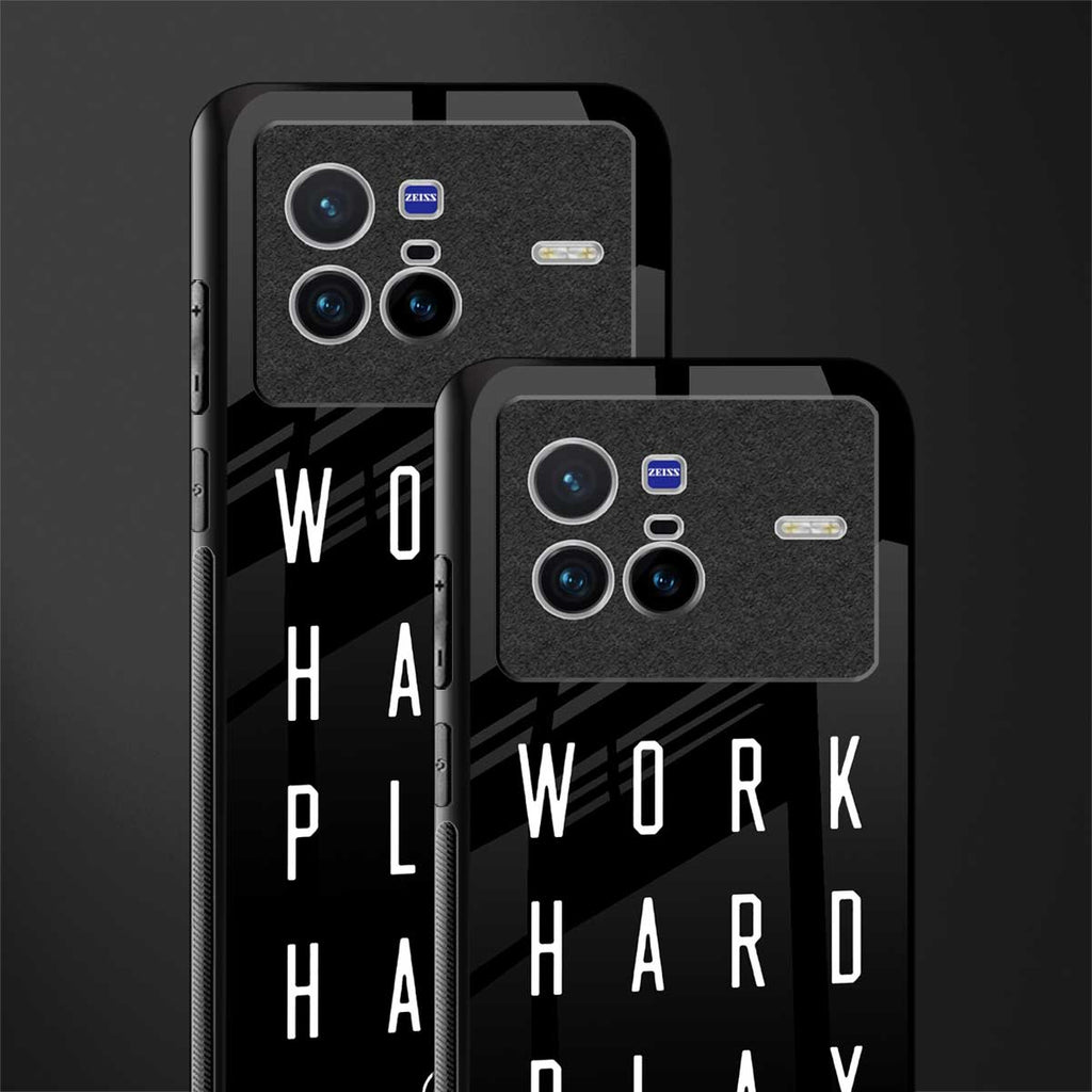 work hard play hard glass case for vivo x80 image-2