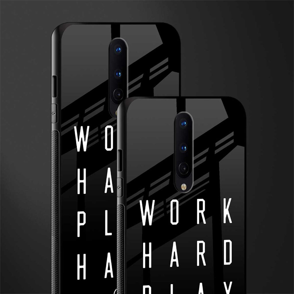 work hard play hard glass case for oneplus 8 image-2