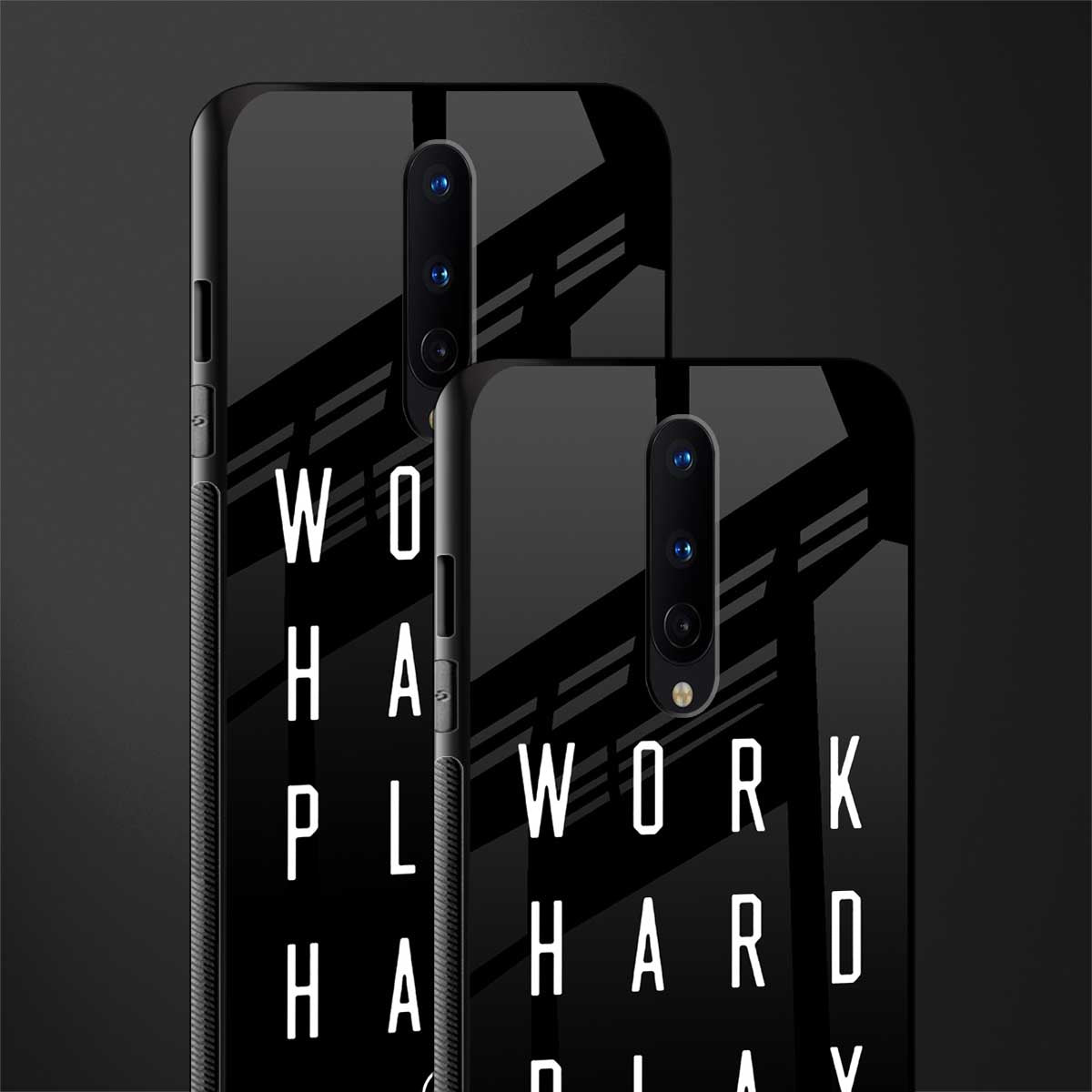 work hard play hard glass case for oneplus 8 image-2