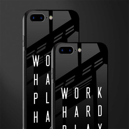 work hard play hard glass case for iphone 8 plus image-2