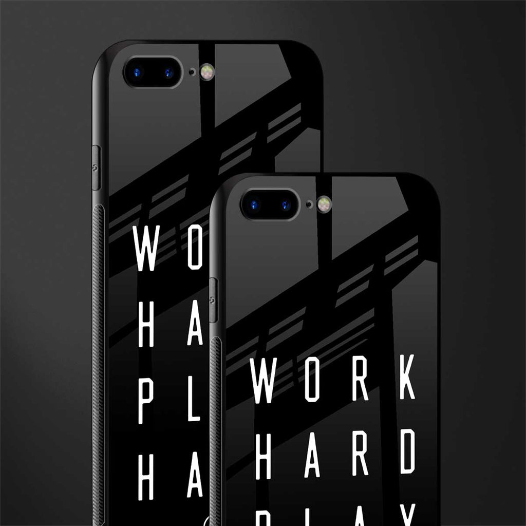 work hard play hard glass case for iphone 7 plus image-2