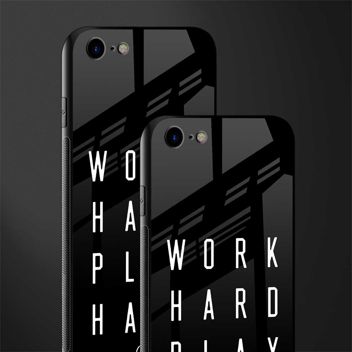 work hard play hard glass case for iphone 8 image-2