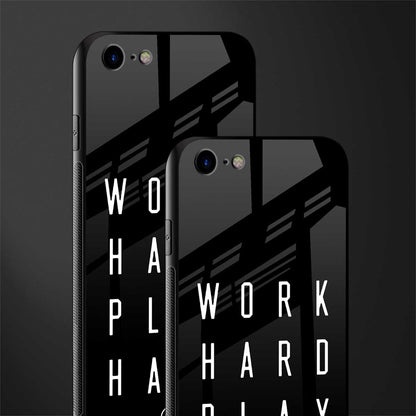 work hard play hard glass case for iphone se 2020 image-2