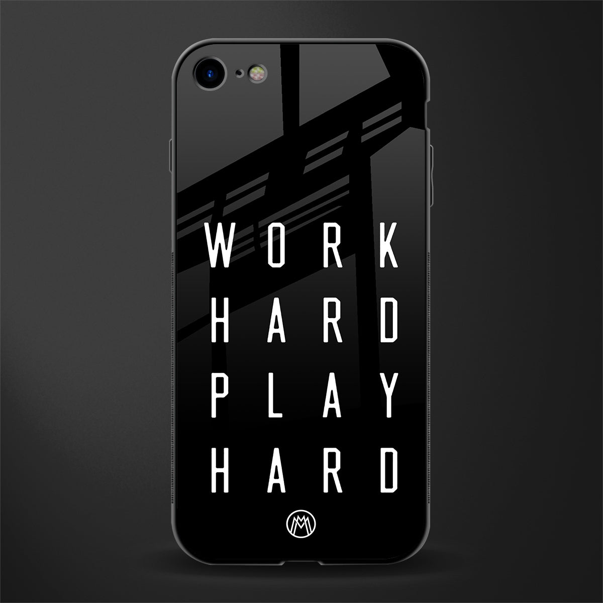 work hard play hard glass case for iphone se 2020 image