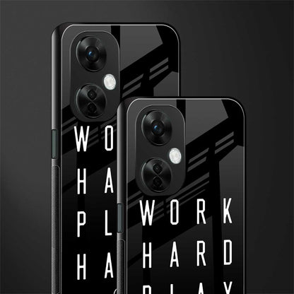 work hard play hard back phone cover | glass case for oneplus nord ce 3 lite