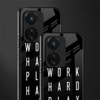 work hard play hard back phone cover | glass case for vivo t1 44w 4g