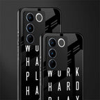 work hard play hard back phone cover | glass case for vivo v27 pro 5g