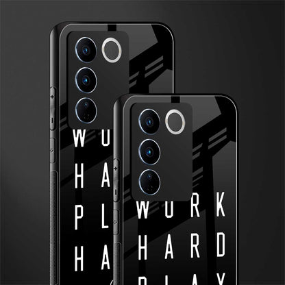 work hard play hard back phone cover | glass case for vivo v27 pro 5g