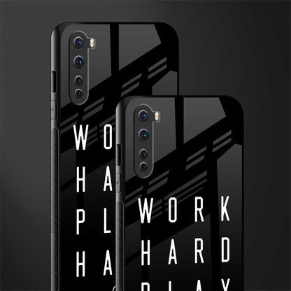 work hard play hard glass case for oneplus nord ac2001 image-2