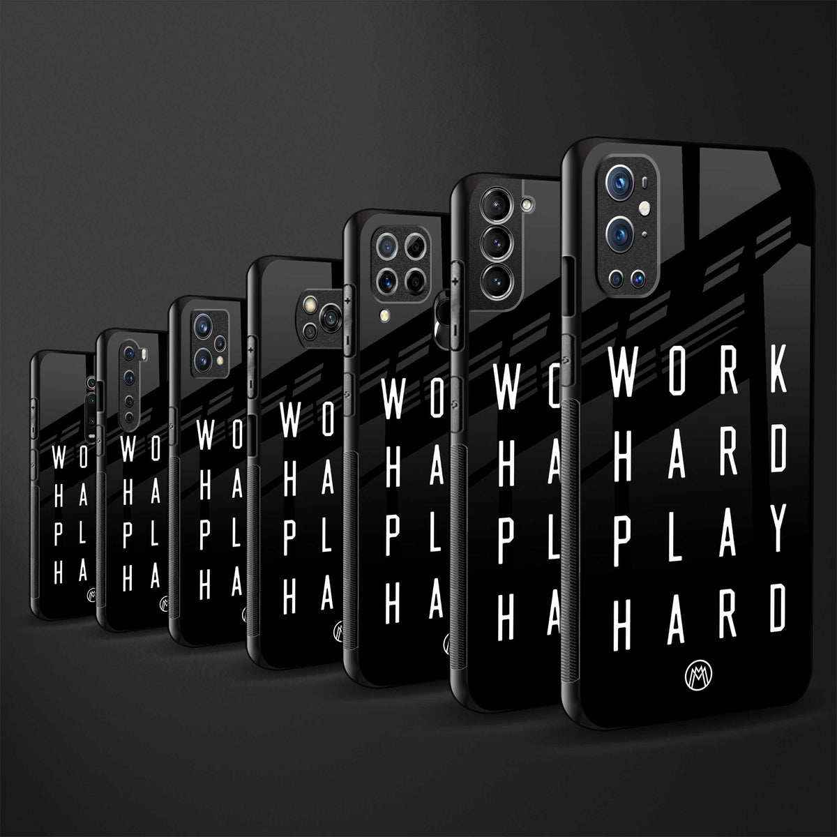 work hard play hard back phone cover | glass case for vivo t1 44w 4g