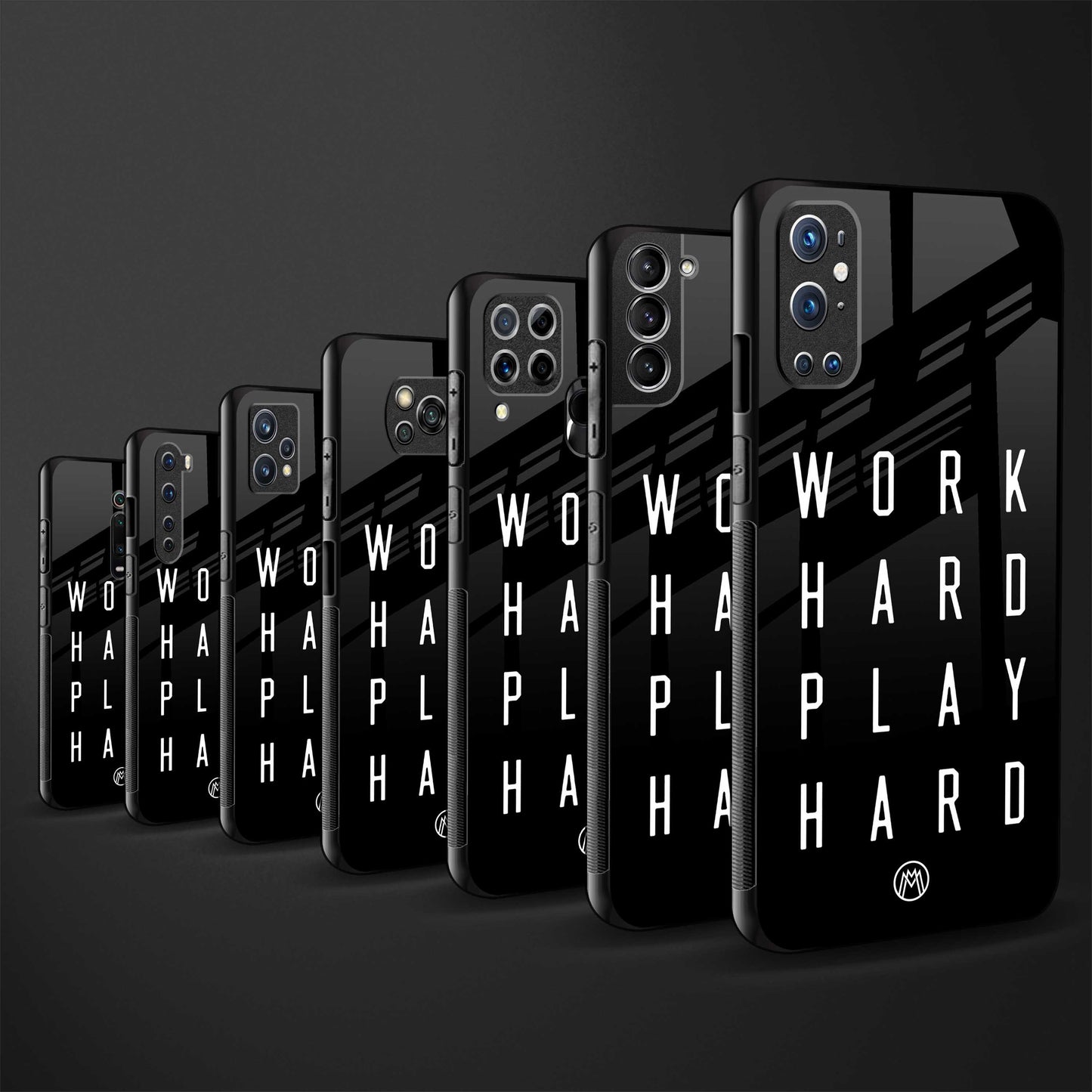 work hard play hard back phone cover | glass case for vivo y22