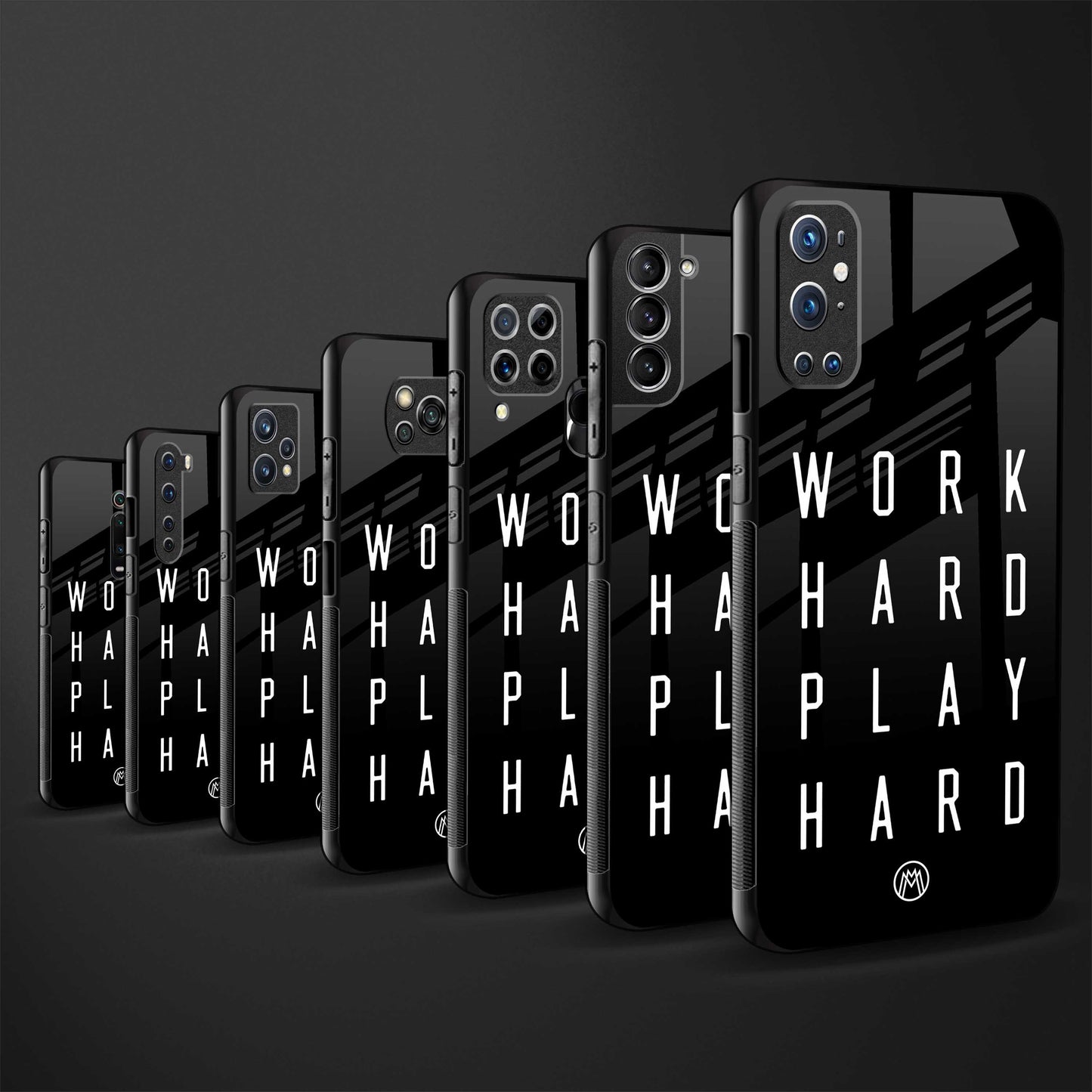 work hard play hard back phone cover | glass case for vivo v25-5g