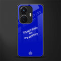 worth it back phone cover | glass case for vivo t1 44w 4g