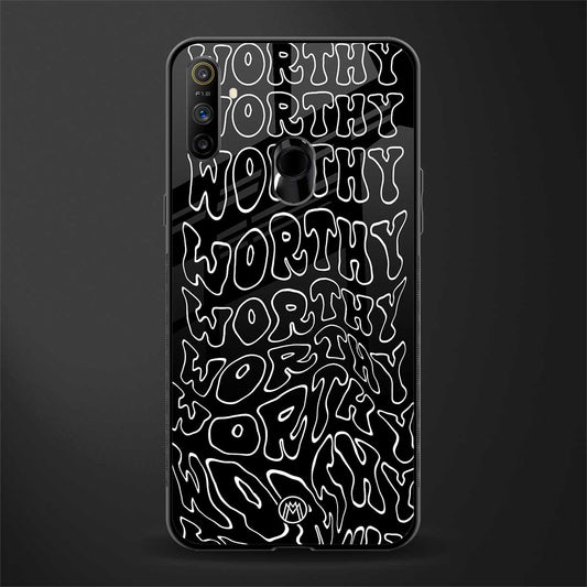 worthy black glass case for realme narzo 20a image