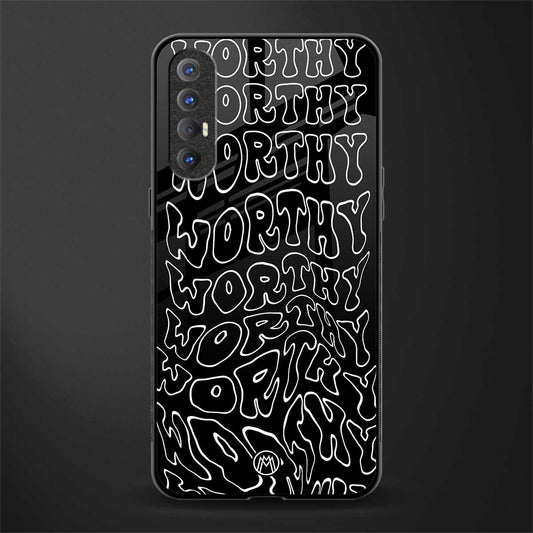 worthy black glass case for oppo reno 3 pro image