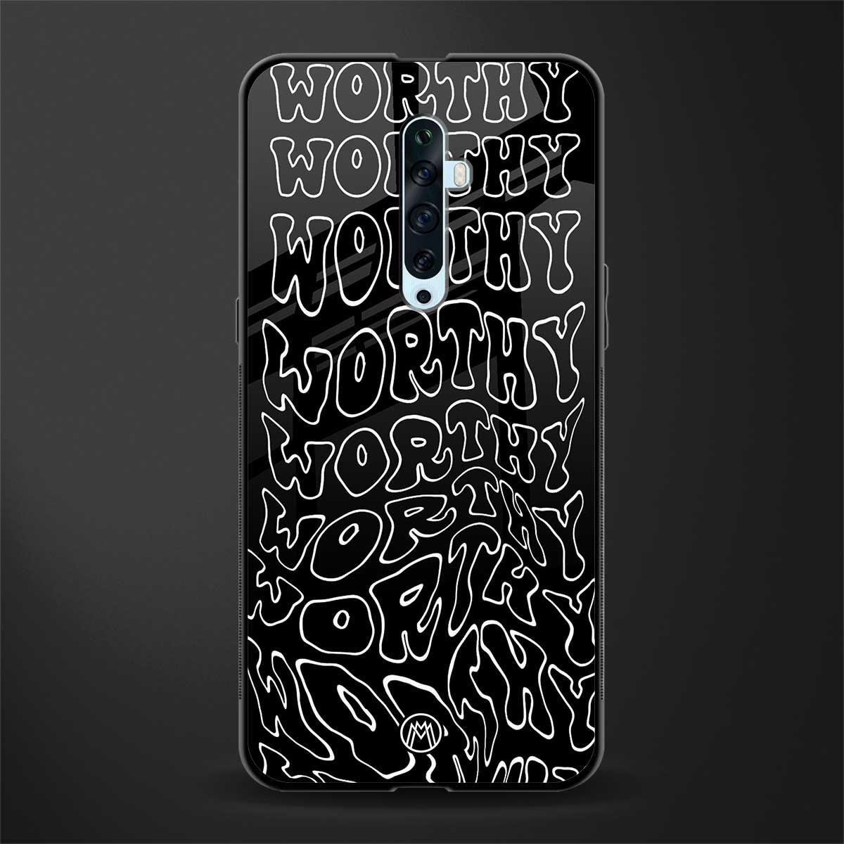worthy black glass case for oppo reno 2f image