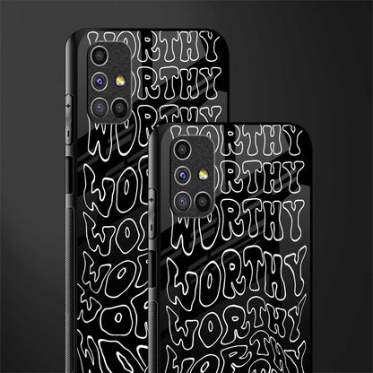 worthy black glass case for samsung galaxy m51 image-2