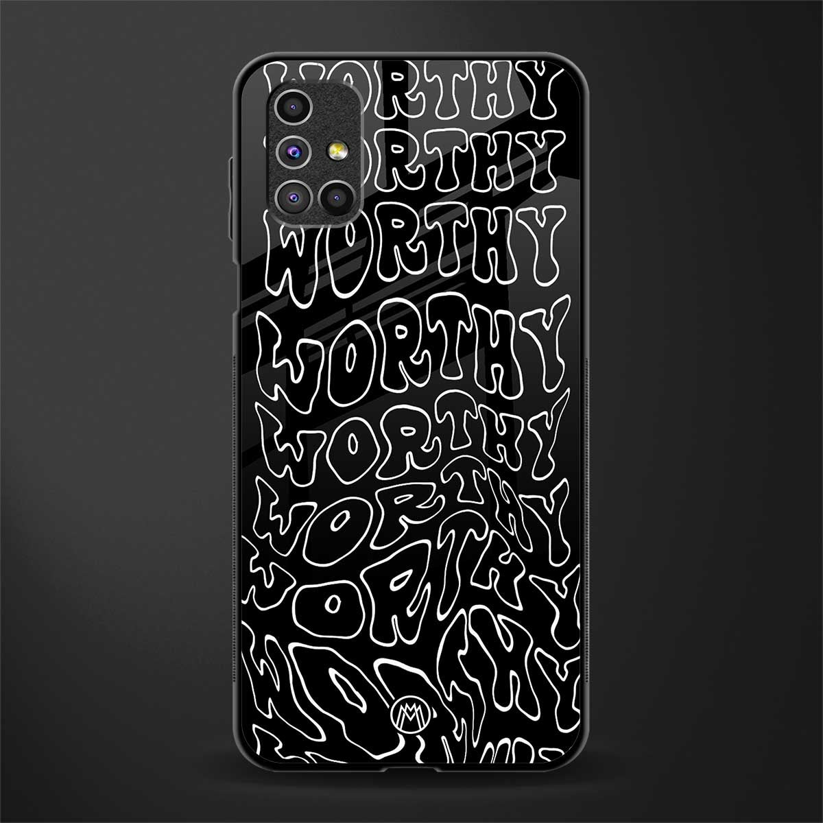 worthy black glass case for samsung galaxy m31s image