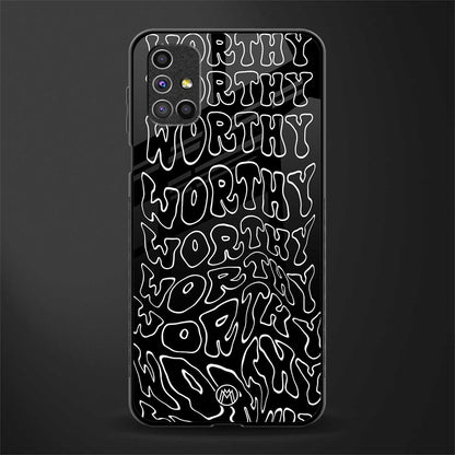 worthy black glass case for samsung galaxy m51 image