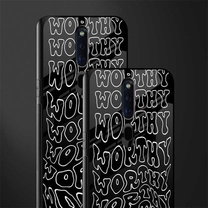 worthy black glass case for oppo f11 pro image-2