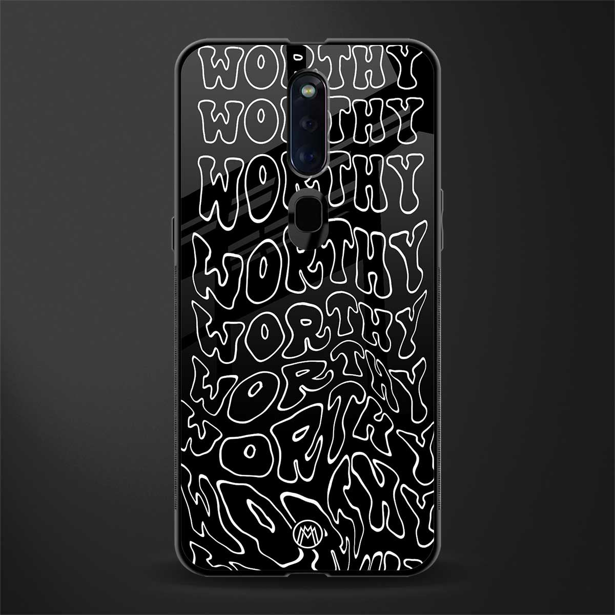 worthy black glass case for oppo f11 pro image