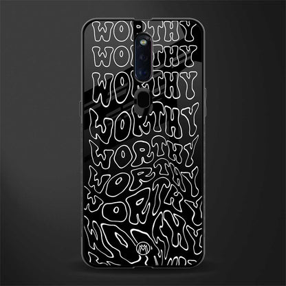 worthy black glass case for oppo f11 pro image