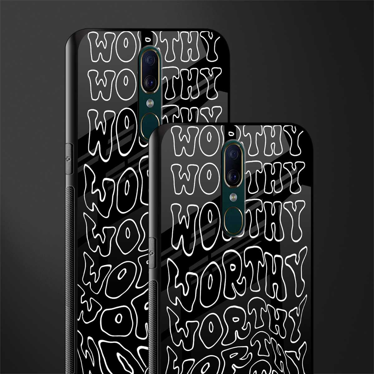 worthy black glass case for oppo a9 image-2