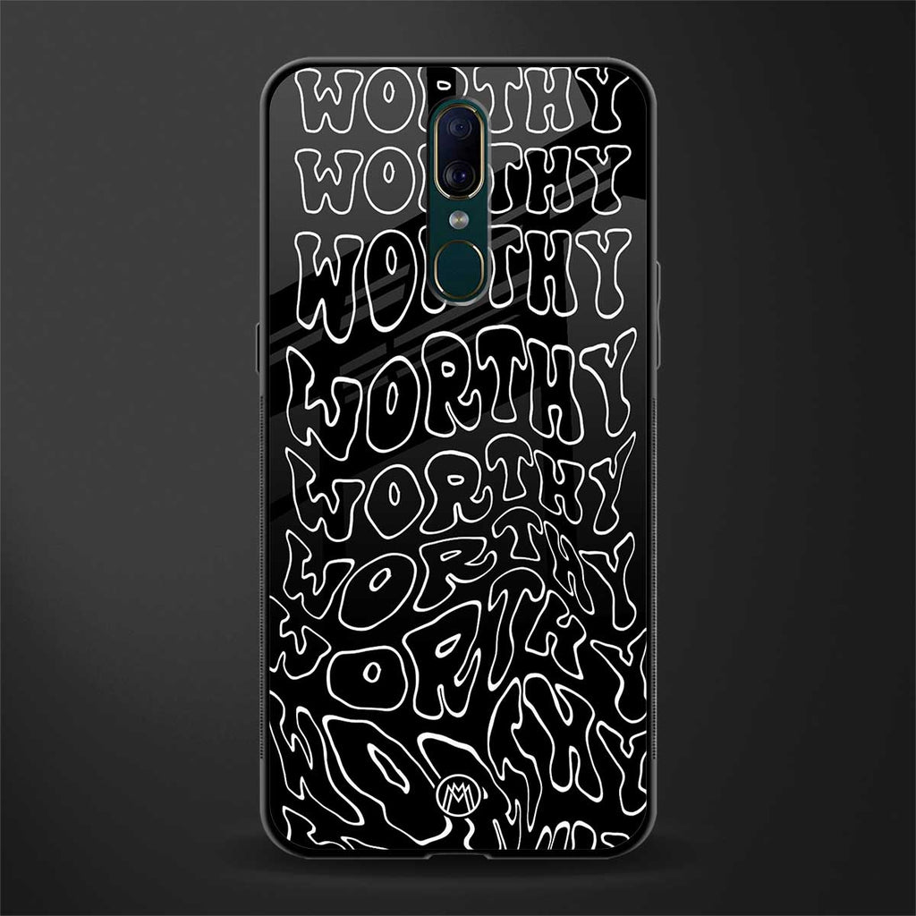 worthy black glass case for oppo f11 image