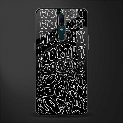 worthy black glass case for oppo f11 image